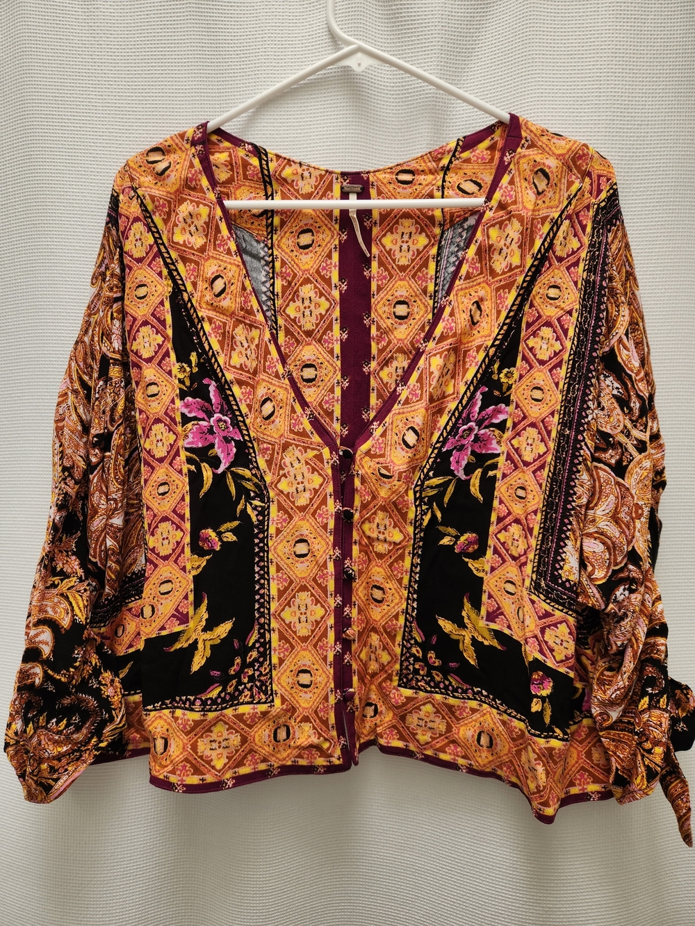 Free People Catch Me If You Can Blouse - XS Dark Combo